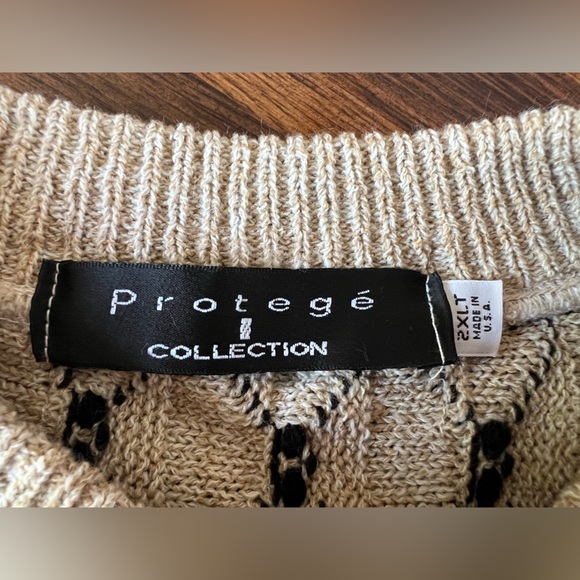 Protege Collection Sweater Men’s Big Tall Sz 2XLT Knit Beige 3D Vintage 90’s Y2K - Picture 3 of 9